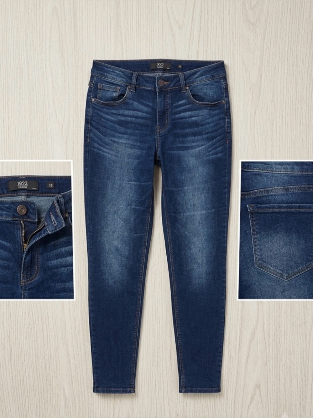 1822 Denim Adrianna Super Stretch Skinny Jeans Dark Wash Women's Size 12 GUC